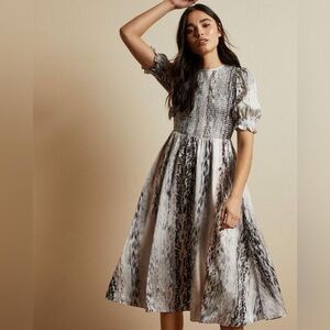 Ted Baker Halomah Smock Bodice Midi Dress